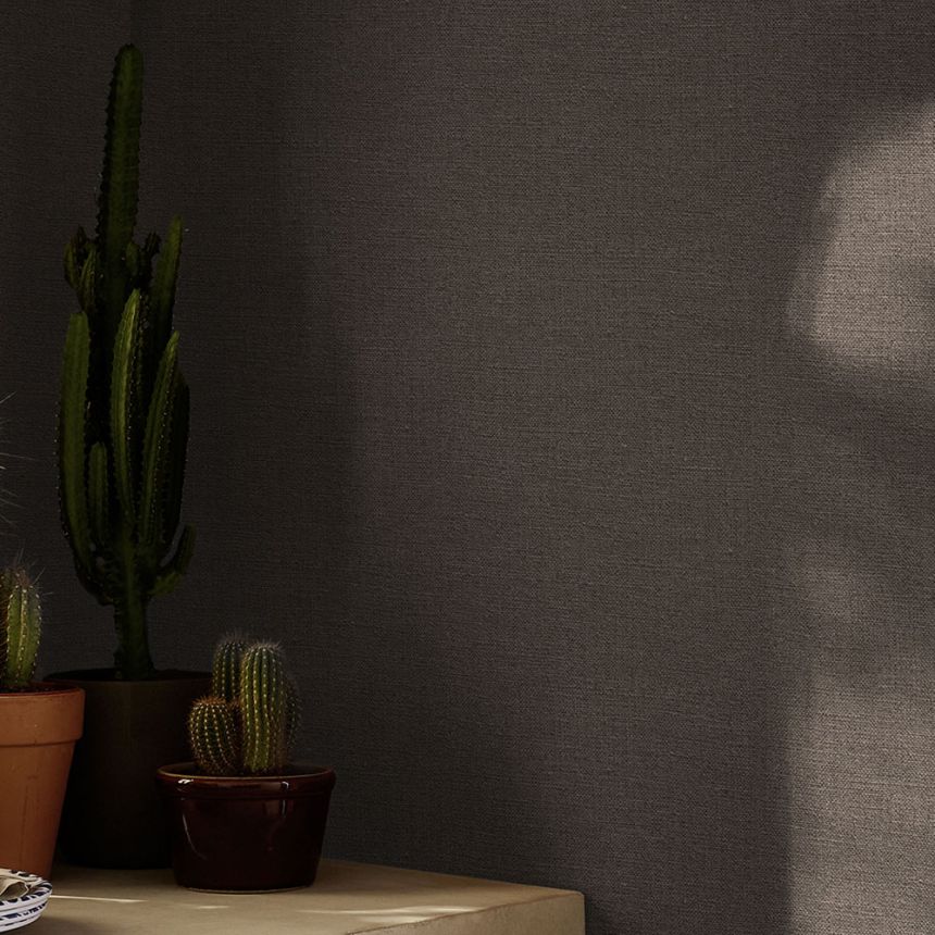 Vliesová tapeta na zeď, hnědá, imitace látky, 143252, Jaipur, Graham Brown Premium