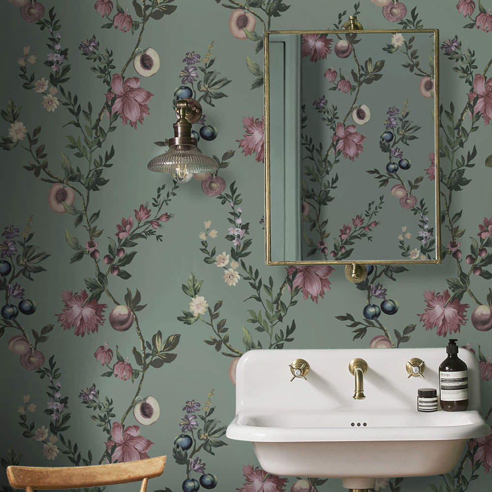 Vliesová tapeta na zeď, zelená, větvičky, květiny, 142338, Allurium, Graham Brown Premium