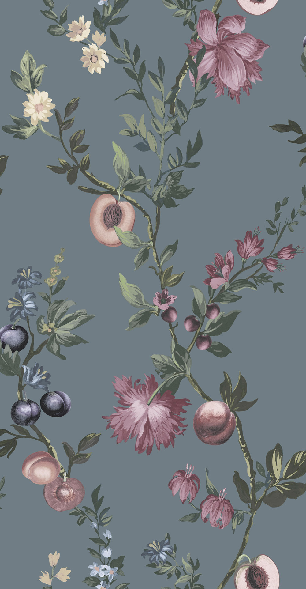 Vliesová tapeta na zeď, modrá, větvičky, květiny, 142340, Allurium, Graham Brown Premium