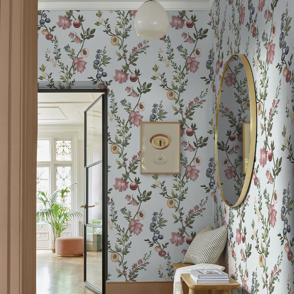 Vliesová tapeta na zeď, modrá, větvičky, květiny, 142343, Allurium, Graham Brown Premium