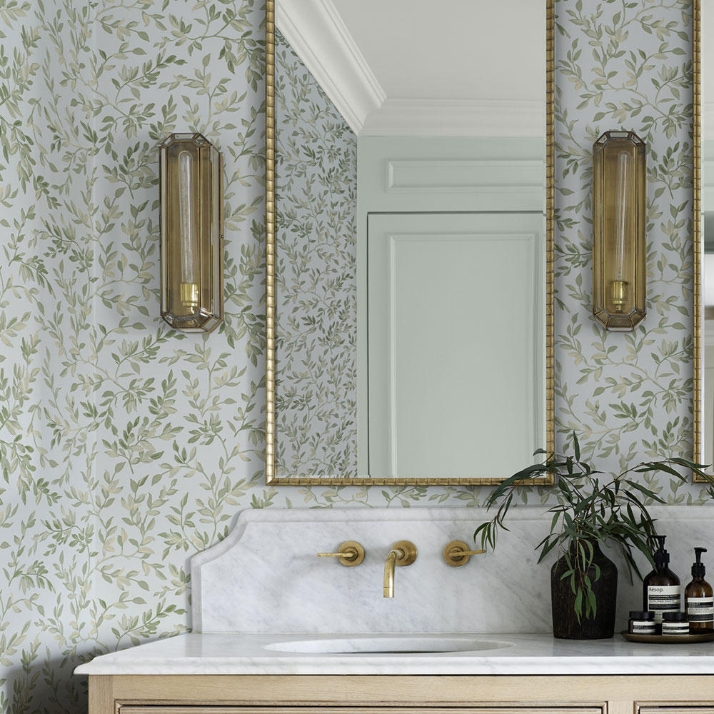 Vliesová tapeta na zeď, modro-zelená, větvičky, listy, 142350, Allurium, Graham Brown Premium