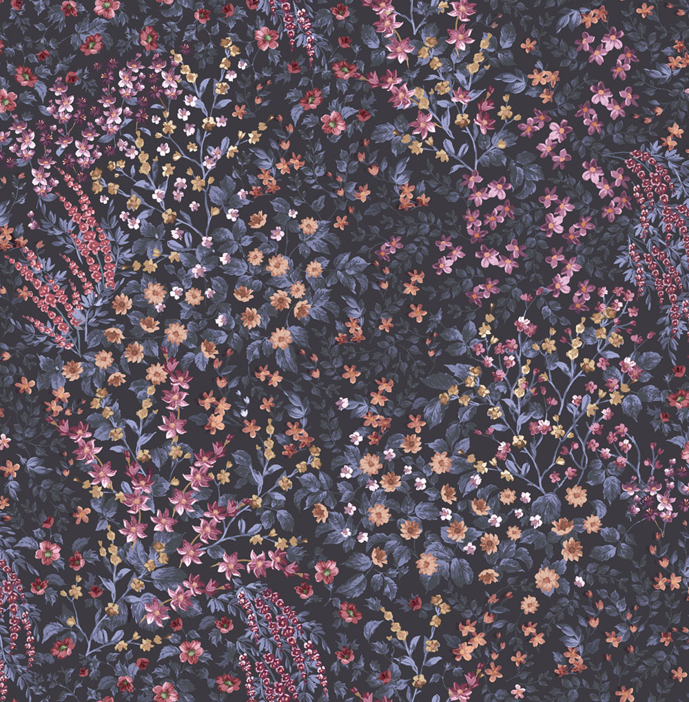 Vliesová tapeta na zeď, modrá, květiny, 142354, Allurium, Graham Brown Premium