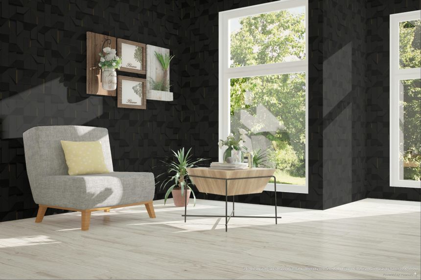 Vliesová 3D tapeta na zeď, černá, geometrický vzor, Z81001, Philipp Plein 2, Zambaiti Parati