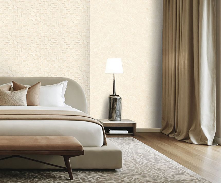 Vliesová 3D tapeta na zeď, zlatá, béžová, geometrický vzor, Z81012, Philipp Plein 2, Zambaiti Parati