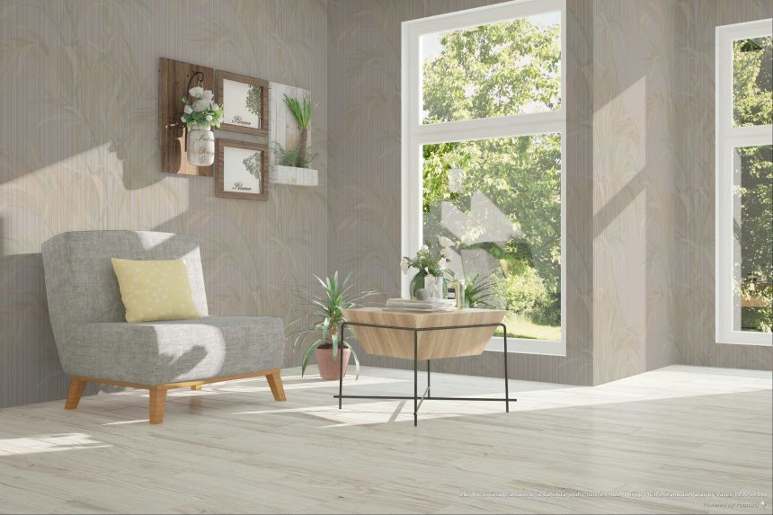 Vliesová tapeta na zeď, šedá, žlutá, pruhy, listy, Z81022, Philipp Plein 2, Zambaiti Parati