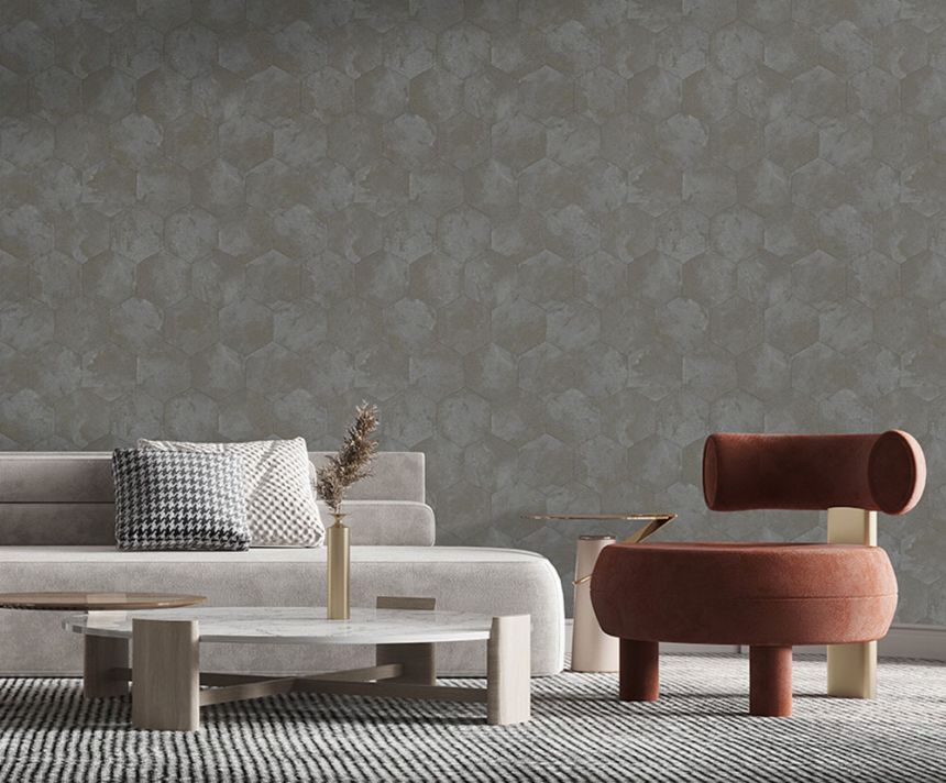 Vliesová tapeta na zeď, šedá, imitace sametu, Z81027, Philipp Plein 2, Zambaiti Parati