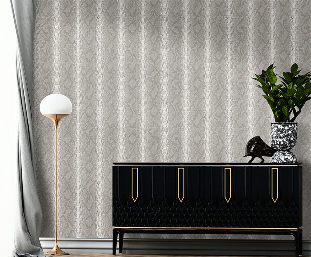 Vliesová tapeta na zeď, šedá, imitace hadí kůže, Z81032, Philipp Plein 2, Zambaiti Parati