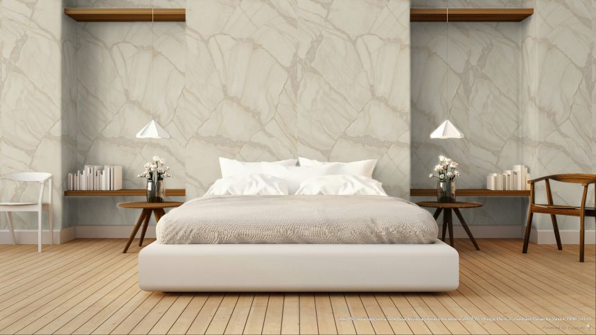 Vliesová tapeta na zeď, bílá, béžová, imitace mramoru, Z81039, Philipp Plein 2, Zambaiti Parati