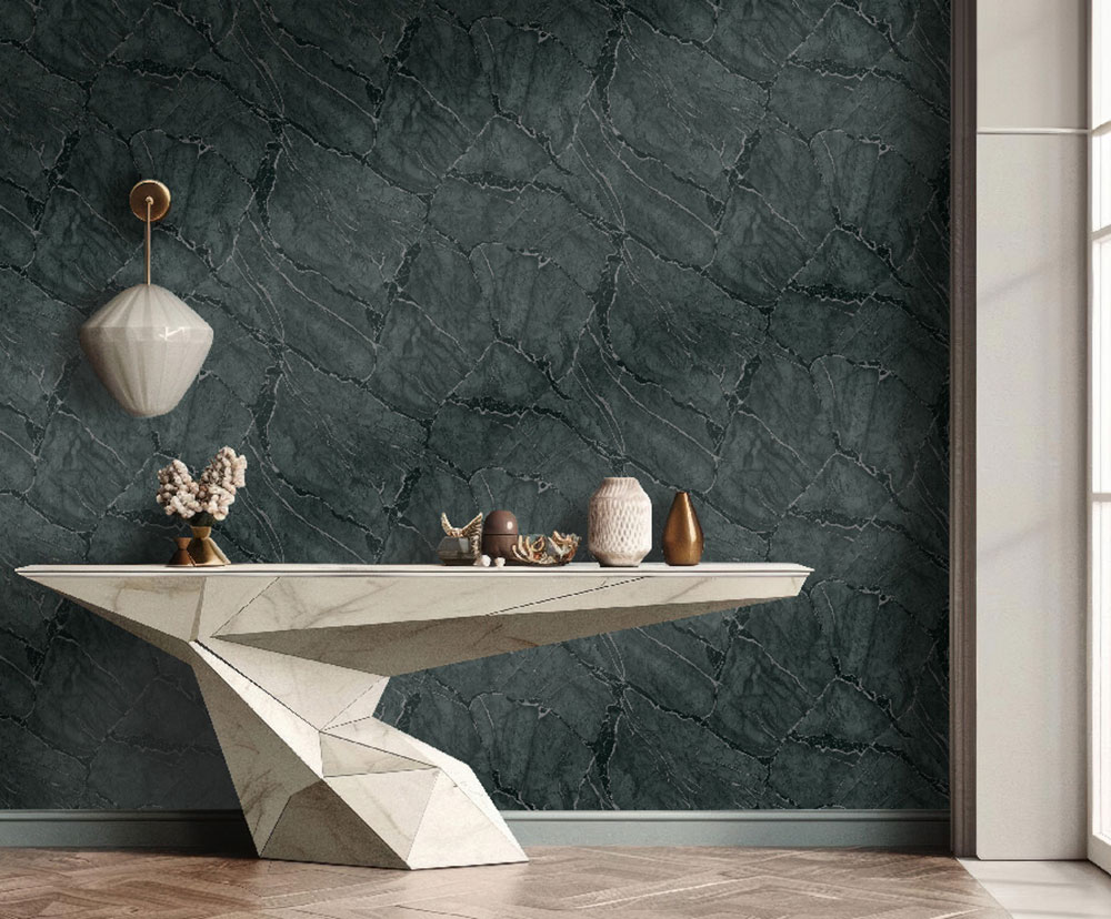 Vliesová tapeta na zeď, zelená, černá, imitace mramoru, Z81041, Philipp Plein 2, Zambaiti Parati