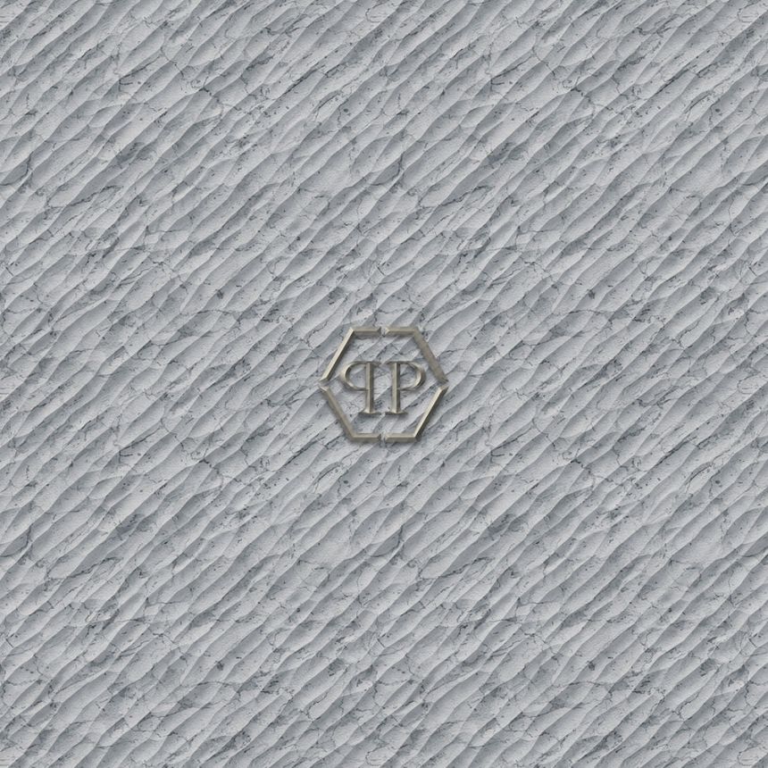Vliesová obrazová tapeta na zeď, šedá, mramor, logo, Z81060, 3x3m, Philipp Plein 2, Zambaiti Parati