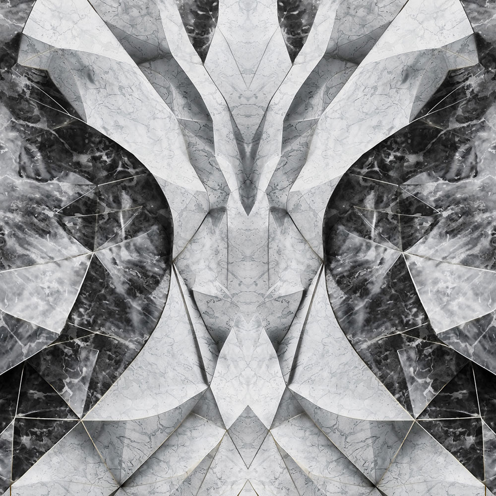 Vliesová obrazová tapeta na zeď, černá, šedá, mramor, tvary, Z81068, 3x3m, Philipp Plein 2, Zambaiti Parati
