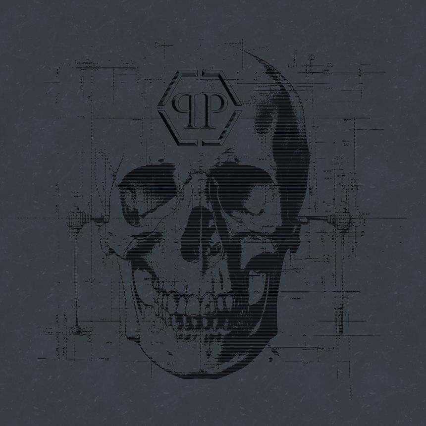 Vliesová obrazová tapeta na zeď, černá, lebka, Z81078, 3x3m, Philipp Plein 2, Zambaiti Parati