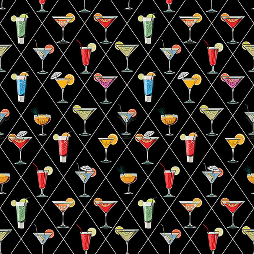 Vliesová obrazová tapeta na zeď, bílá, modrá, drinky, Z81080, Philipp Plein 2, Zambaiti Parati