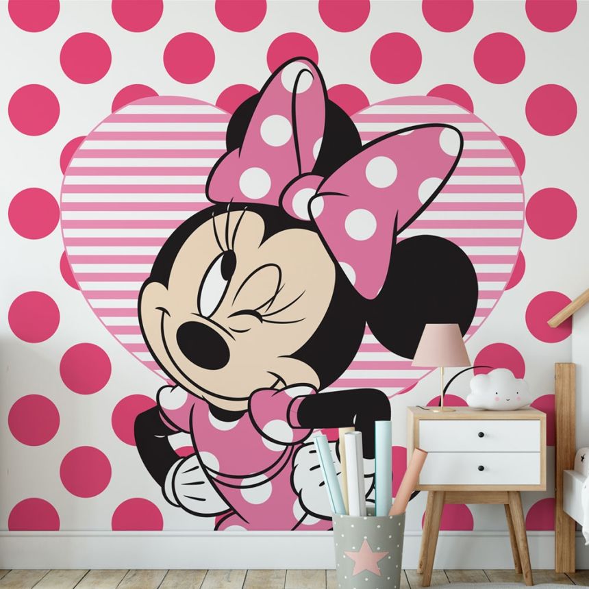 Dětská vliesová obrazová tapeta Disney, Minnie &  Hearts, 111385, 300 x 280 cm, Kids@Home 6, Graham & Brown