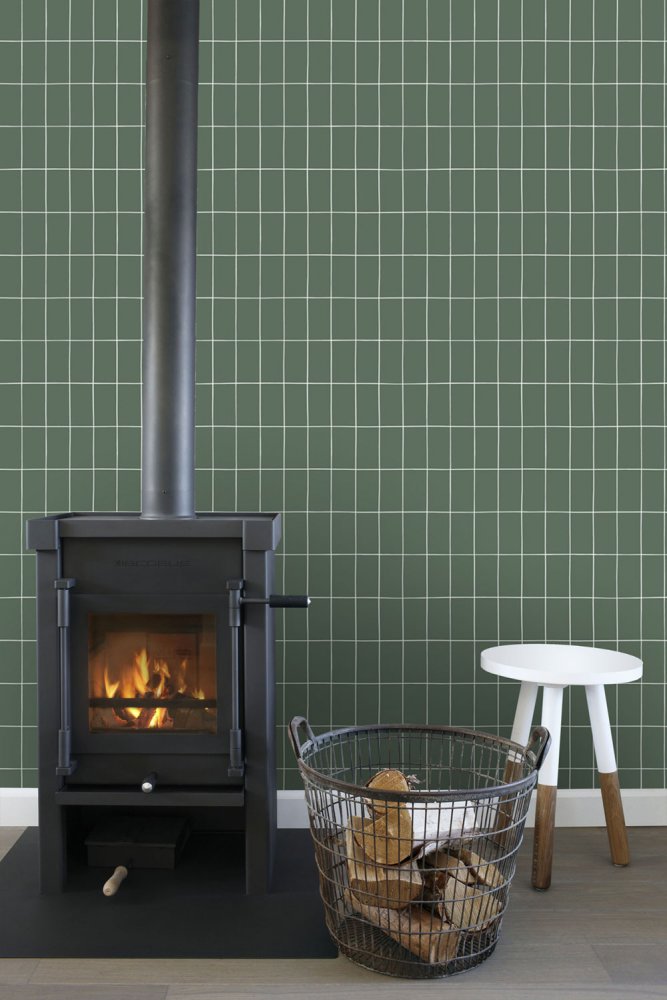 Zelená geometrická vliesová tapeta na zeď, 139031, Scandi cool, Esta