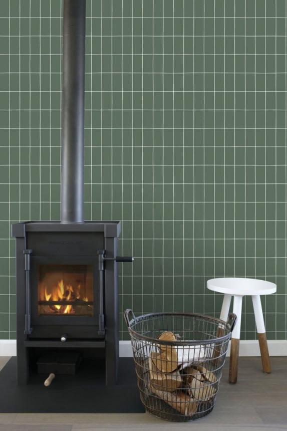 Zelená geometrická vliesová tapeta na zeď, 139031, Scandi cool, Esta