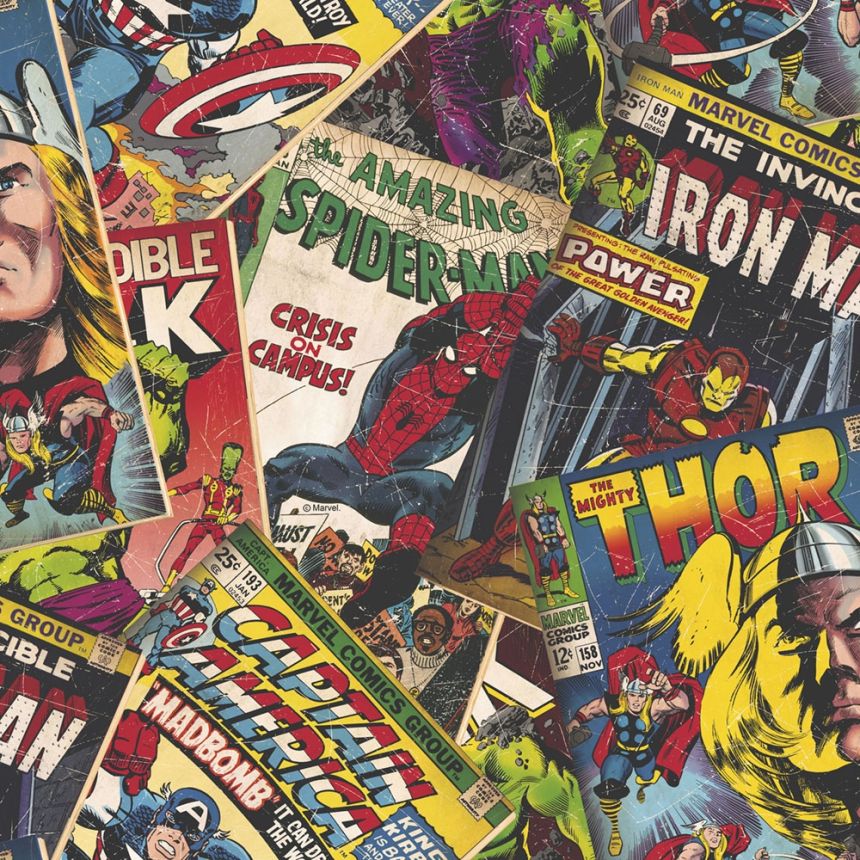 Papírová komiksová tapeta 106378, Marvel Cover Story, Kids@Home 6, Graham & Brown