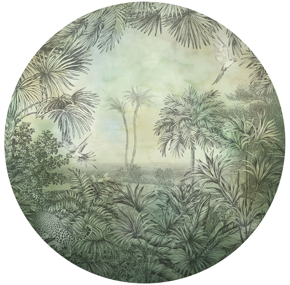 Kruhová vliesová obrazová tapeta Palmy 300420, průměr 145 cm, Grand Safari, BN Walls