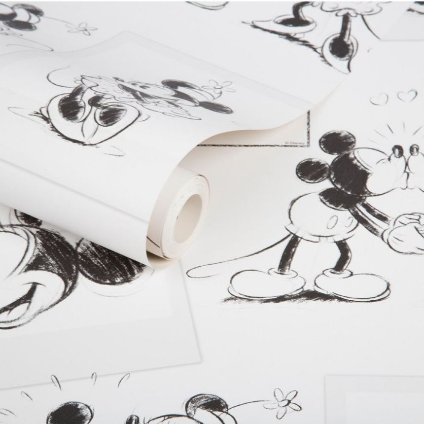 Dětská papírová tapeta 102712, Mickey And Minnie Sketch, Kids@Home 6, Graham & Brown