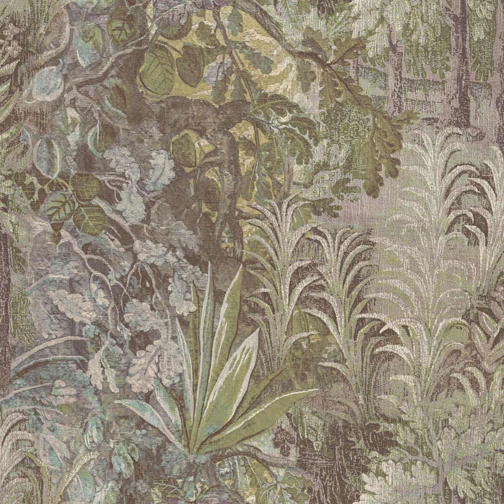 Vliesová tapeta na zeď, zelená, hnědá, rostliny, listy, 5825, Jaipur, Parato by Cristiana Masi