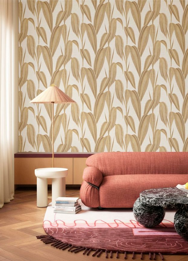Vliesová tapeta na zeď, béžová, hnědá, listy, 5833, Jaipur, Parato by Cristiana Masi