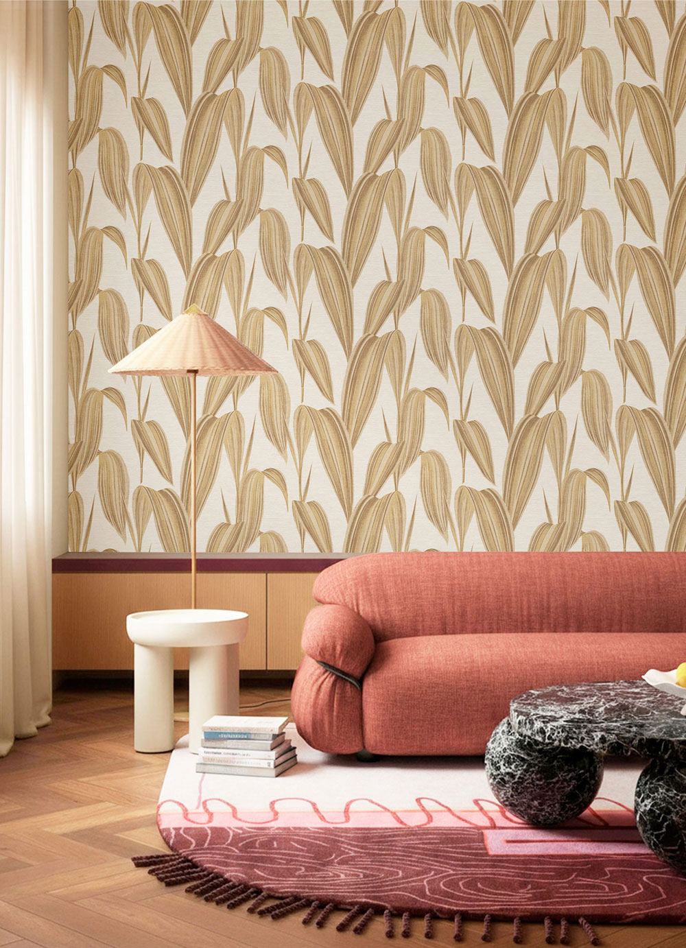 Vliesová tapeta na zeď, béžová, hnědá, listy, 5833, Jaipur, Parato by Cristiana Masi