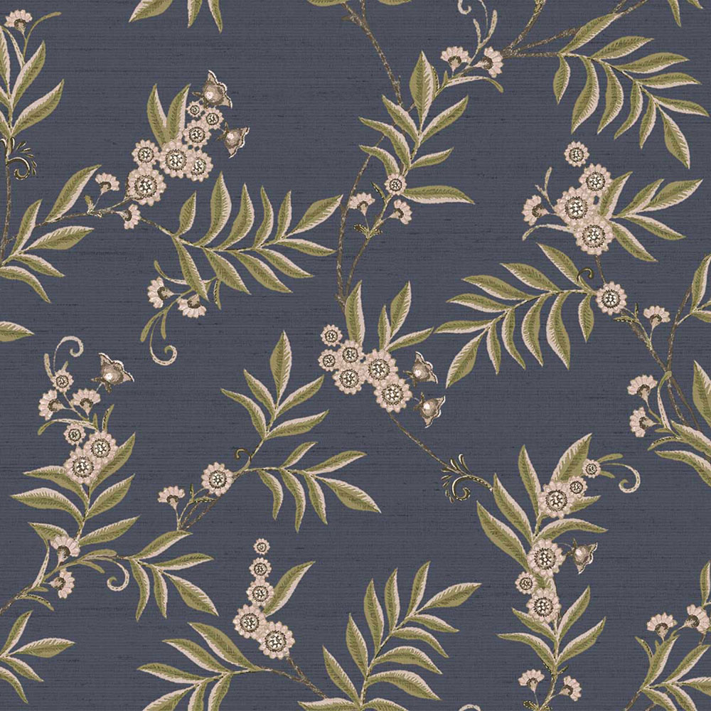 Vliesová tapeta na zeď, modrá, růžová, rozkvetlé větvičky, 7708, Agora, Parato by Cristiana Masi