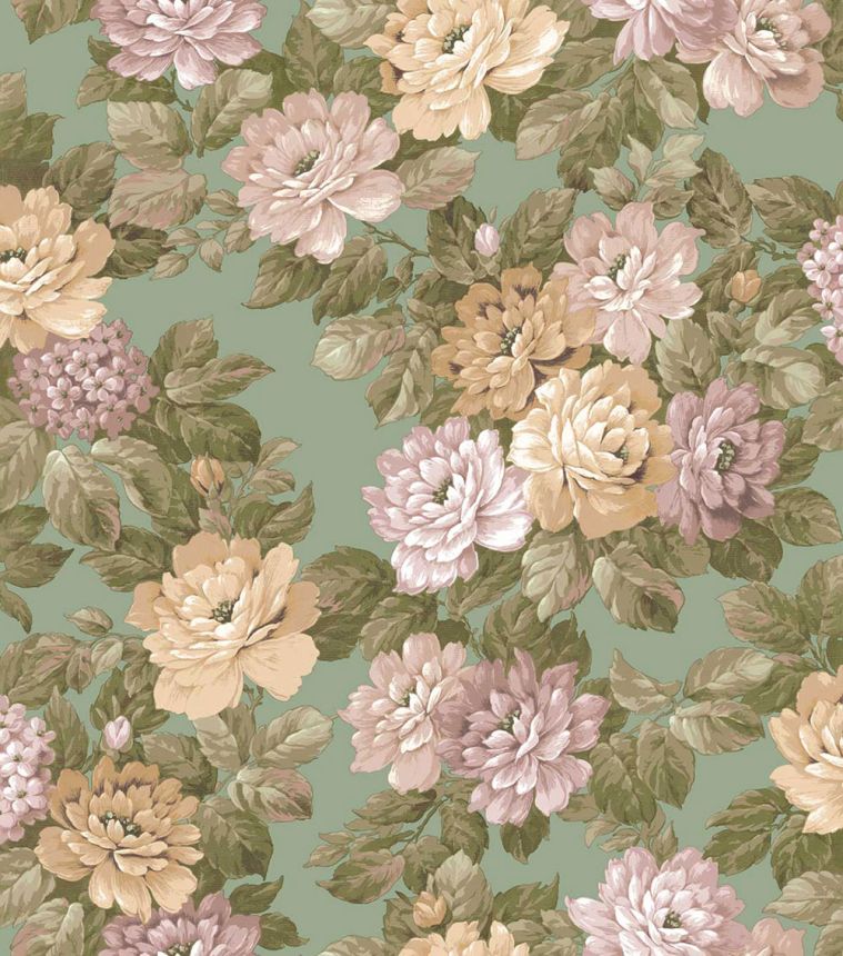 Květinová vliesová tapeta na zeď, zelená, růžová, 7715, Agora, Parato by Cristiana Masi