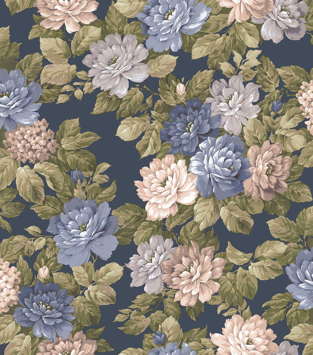 Květinová vliesová tapeta na zeď, modrá, fialová, 7717, Agora, Parato by Cristiana Masi