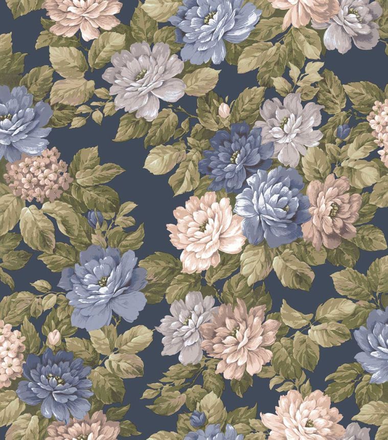 Květinová vliesová tapeta na zeď, modrá, fialová, 7717, Agora, Parato by Cristiana Masi