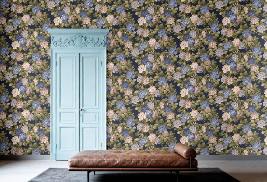 Květinová vliesová tapeta na zeď, modrá, fialová, 7717, Agora, Parato by Cristiana Masi