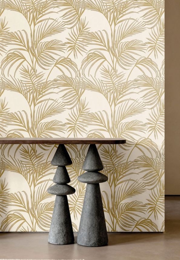 Luxusní krémovo-béžová vliesová tapeta s palmovými listy, 7731, Agora, Parato by Cristiana Masi