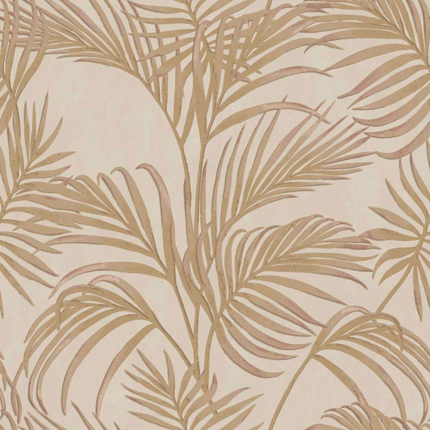 Luxusní hnědo-béžová vliesová tapeta s palmovými listy, 7732 Agora Parato by Cristiana Masi