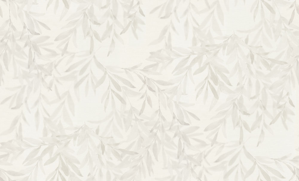 Vliesová tapeta na zeď, bílo-šedá, listy, 74031, Armonia, Emiliana Parati