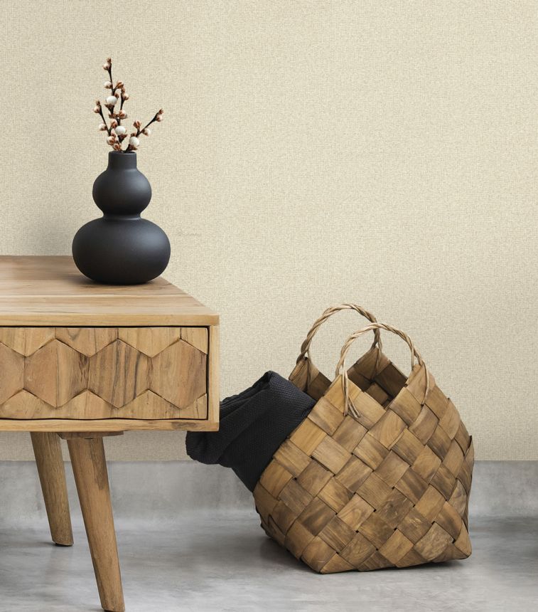 Vliesová tapeta na zeď, odstíny béžové a šedé, imitace tkaniny, BM31034, Blumarine, Emiliana Parati 