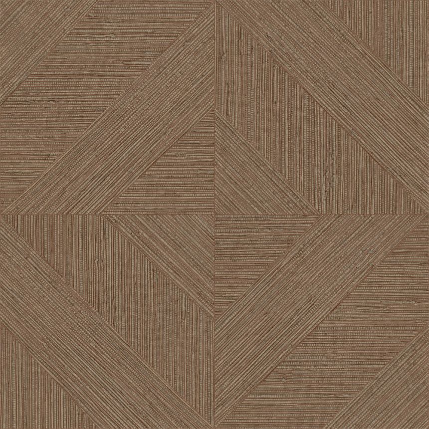 Vliesová tapeta na zeď, parketový vzor, textura rohože, hnědá, IM28010, Imani, Decoprint