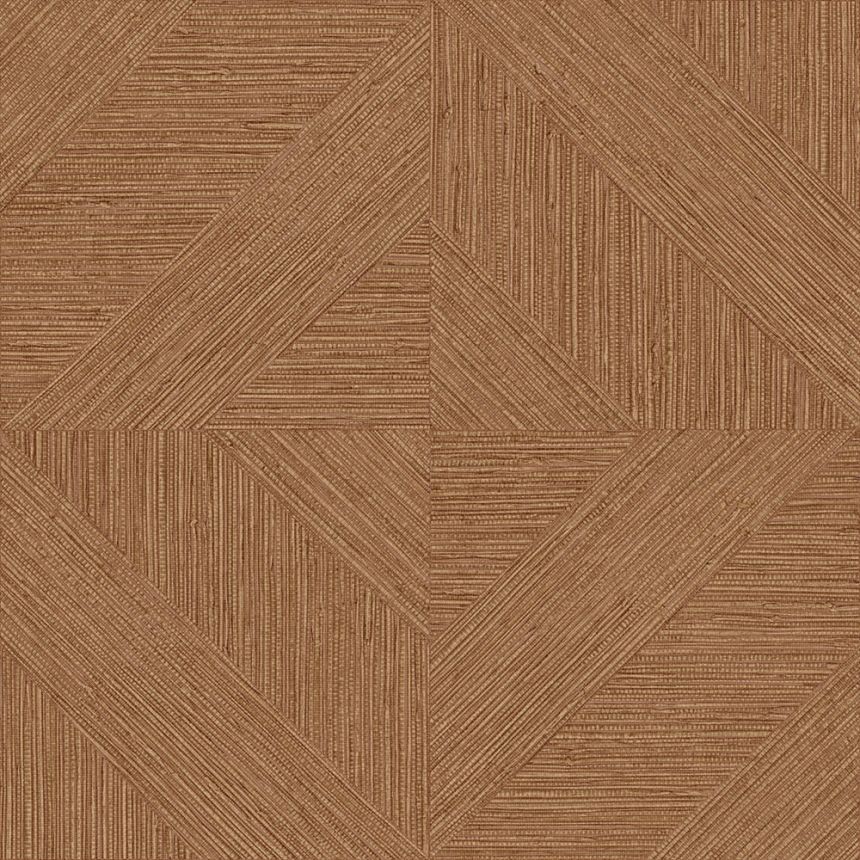 Vliesová tapeta na zeď, parketový vzor, textura rohože, bronzová, hnědá, IM28011, Imani, Decoprint