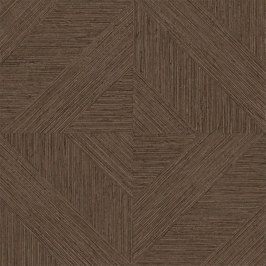 Vliesová tapeta na zeď, parketový vzor, textura rohože, hnědá, černá, IM28012, Imani, Decoprint