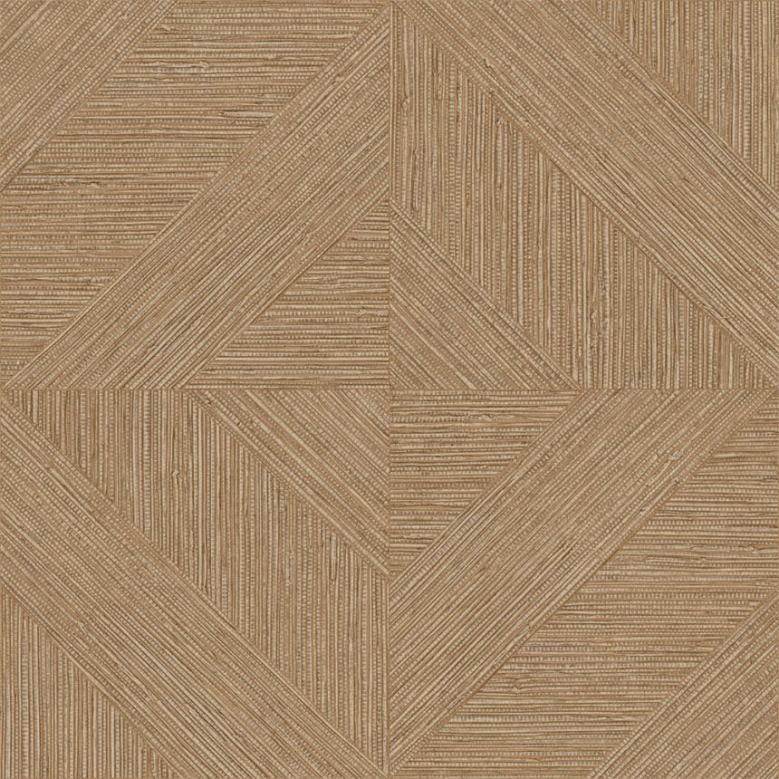 Vliesová tapeta na zeď, parketový vzor, textura rohože, hnědá, žlutá, IM28013, Imani, Decoprint