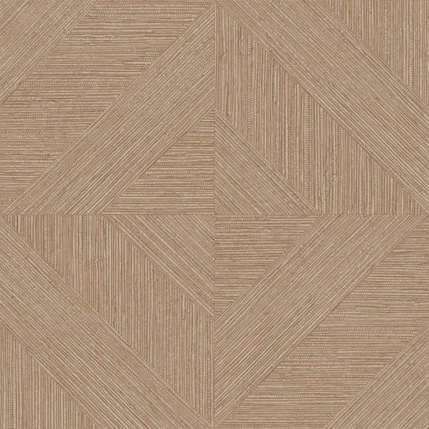 Vliesová tapeta na zeď, parketový vzor, textura rohože, hnědá, béžová, IM28015, Imani, Decoprint