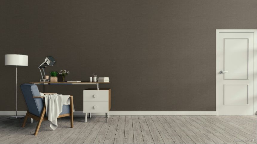 Luxusní vliesová tapeta na zeď, imitace rohože, hnědá, stříbrná, IM28056, Imani, Decoprint