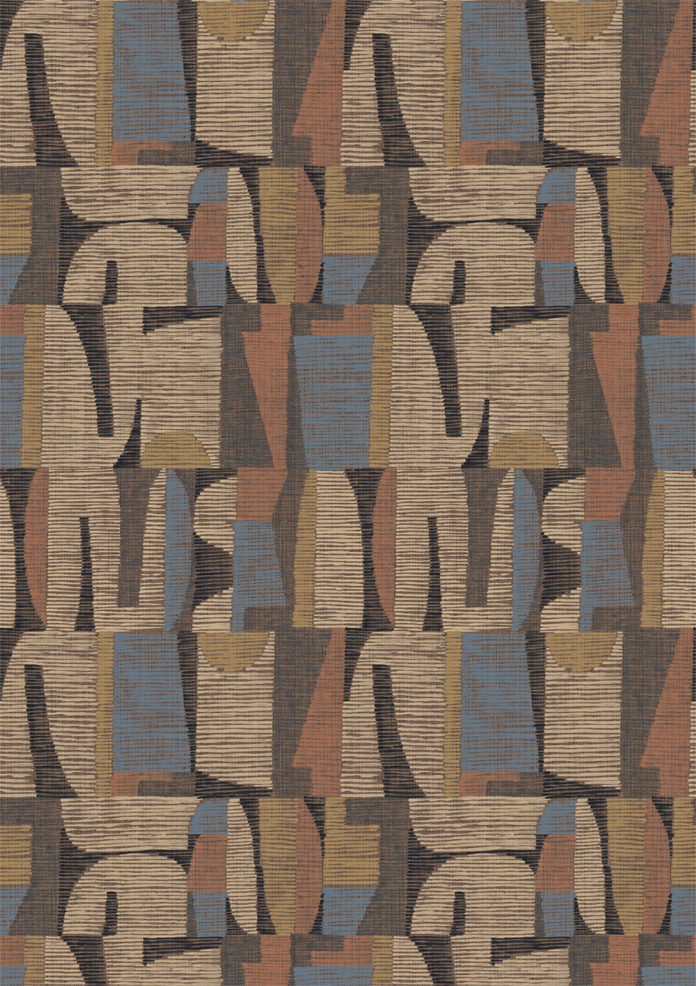 Geometrická vliesová obrazová tapeta na zeď, hnědá, červená, IMD28101, Imani, Decoprint