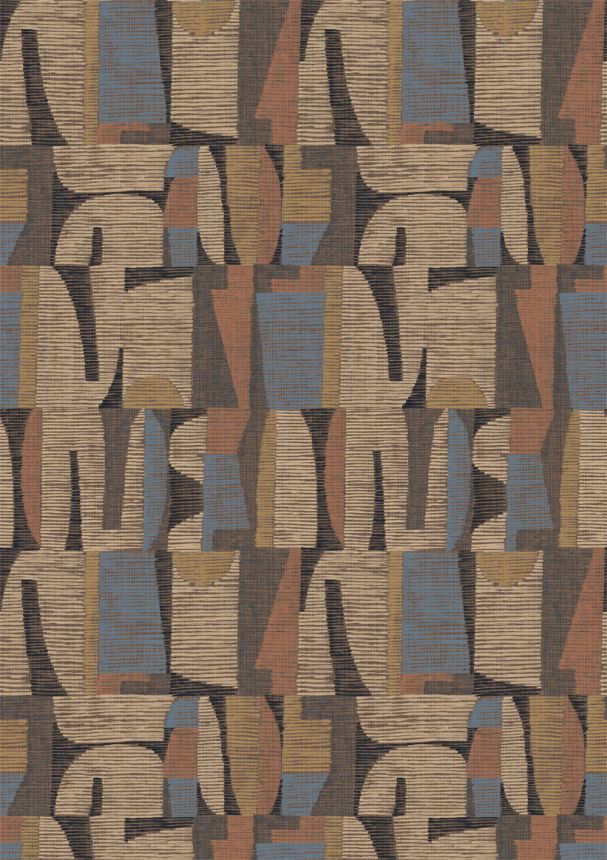 Geometrická vliesová obrazová tapeta na zeď, hnědá, červená, IMD28101, Imani, Decoprint