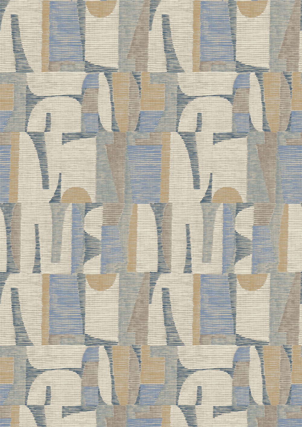 Geometrická vliesová obrazová tapeta na zeď, béžová, modrá, IMD28102, Imani, Decoprint