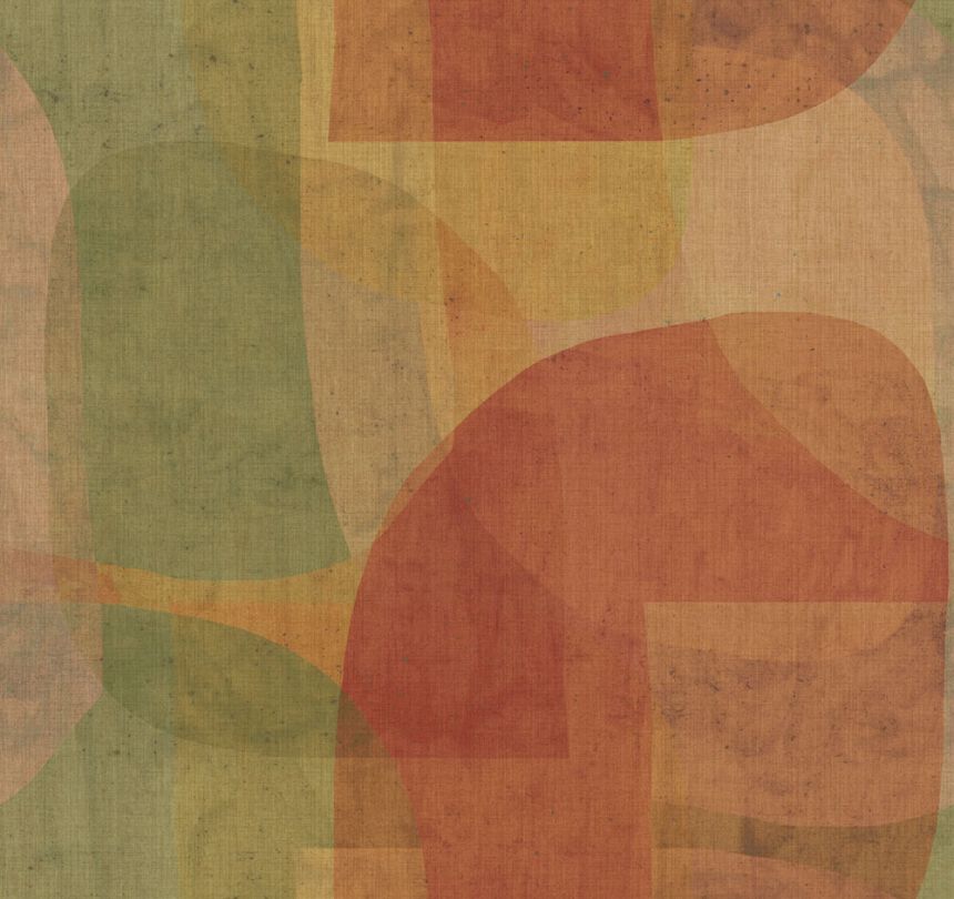 Geometrická vliesová obrazová tapeta na zeď, červená, zelená, IMD28130, Imani, Decoprint