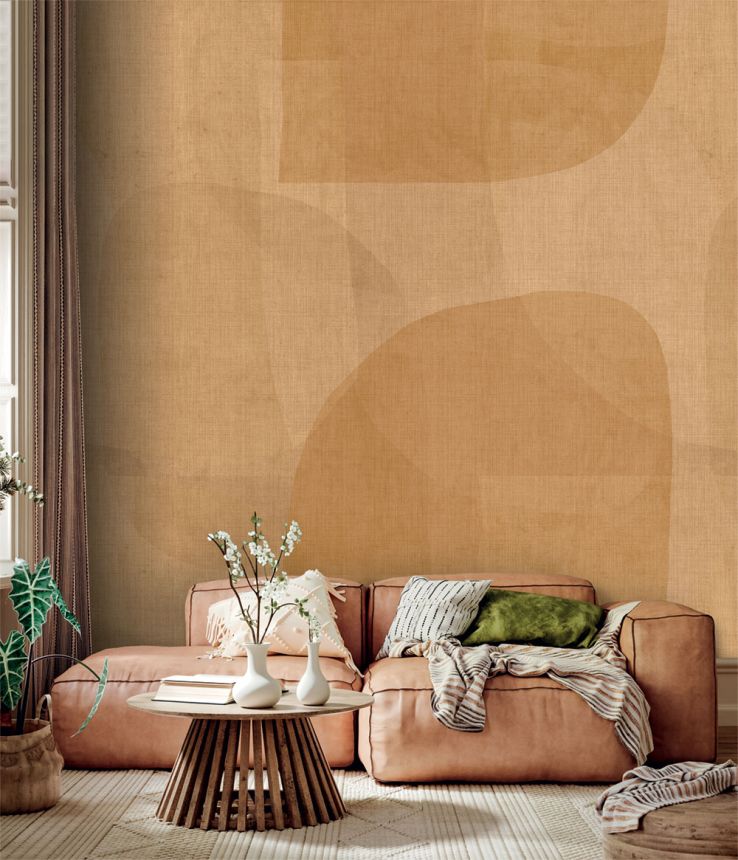 Geometrická vliesová obrazová tapeta na zeď, žlutá, hnědá, IMD28133, Imani, Decoprint