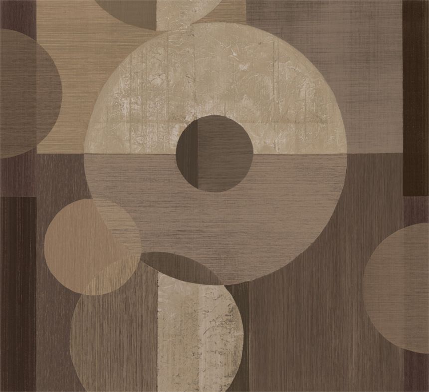 Geometrická vliesová obrazová tapeta na zeď, žlutá, hnědá, IMD28140, Imani, Decoprint