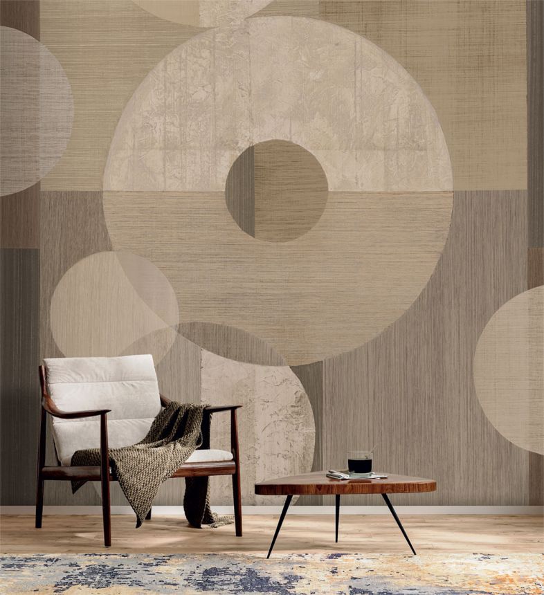 Geometrická vliesová obrazová tapeta na zeď, béžová, hnědá, IMD28142, Imani, Decoprint