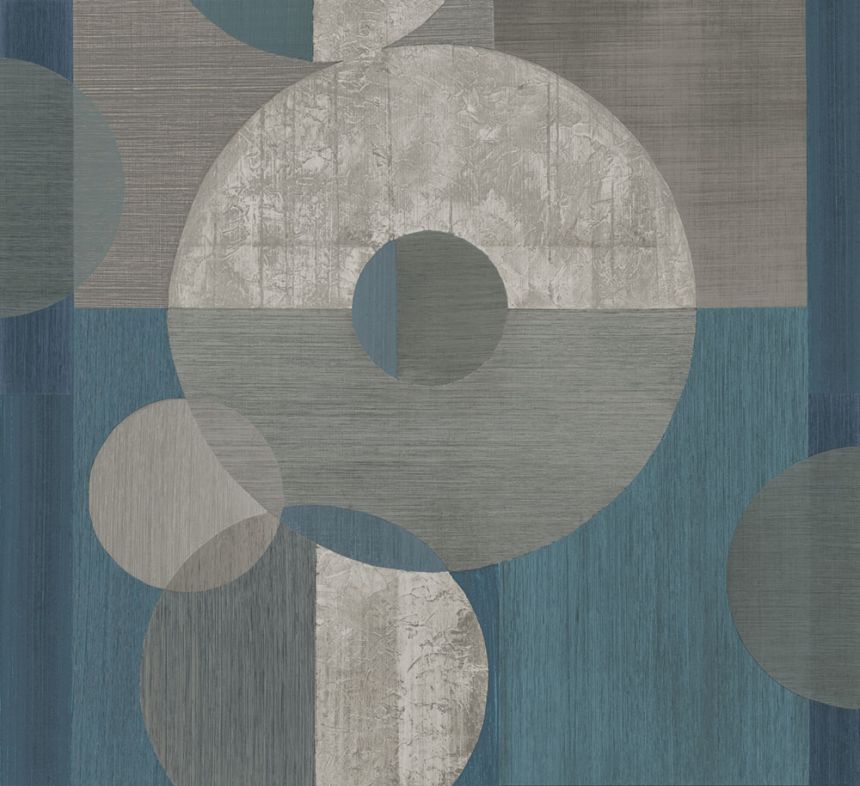 Geometrická vliesová obrazová tapeta na zeď, modrá, šedá, IMD28143, Imani, Decoprint