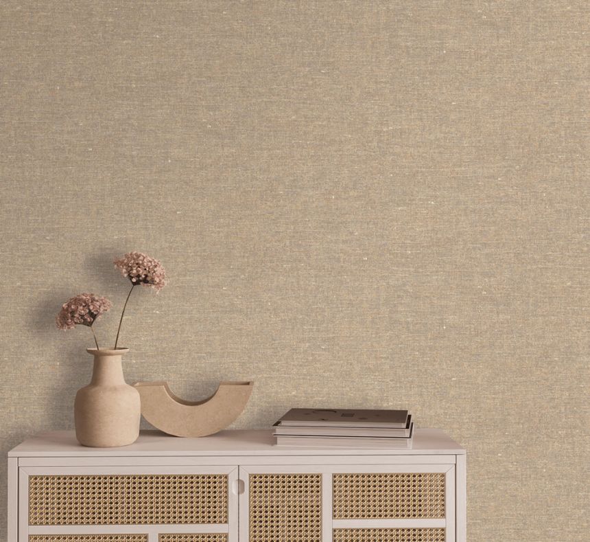 Vliesová tapeta na zeď, hnědá, béžová, imitace látky, TN29002, Terra Nova, Decoprint